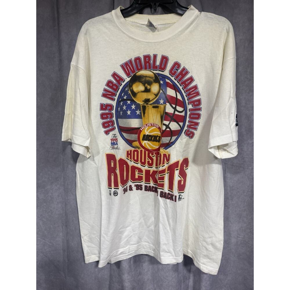 Vintage Houston Rockets 94’ 95’ Back To Back Championship Starter T-shirt Large